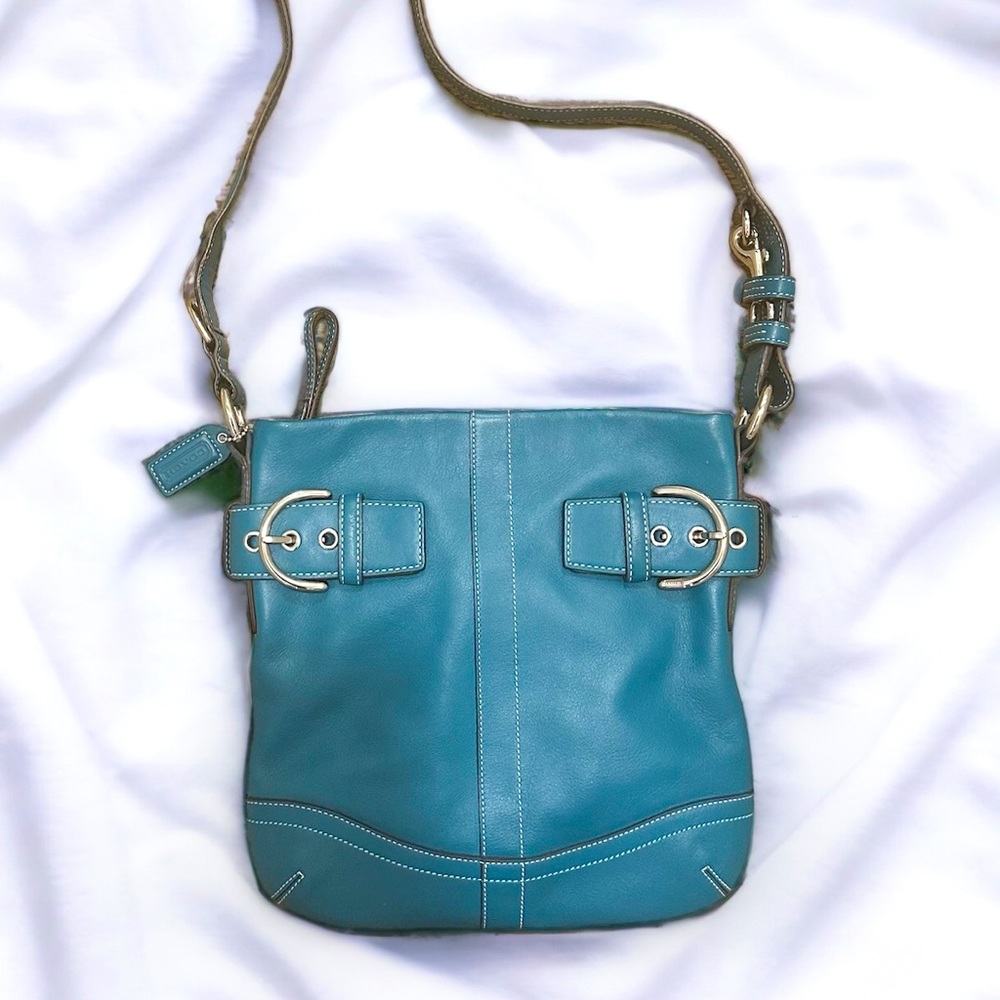 COACH Teal Blue Soho Slim Duffle Crossbody